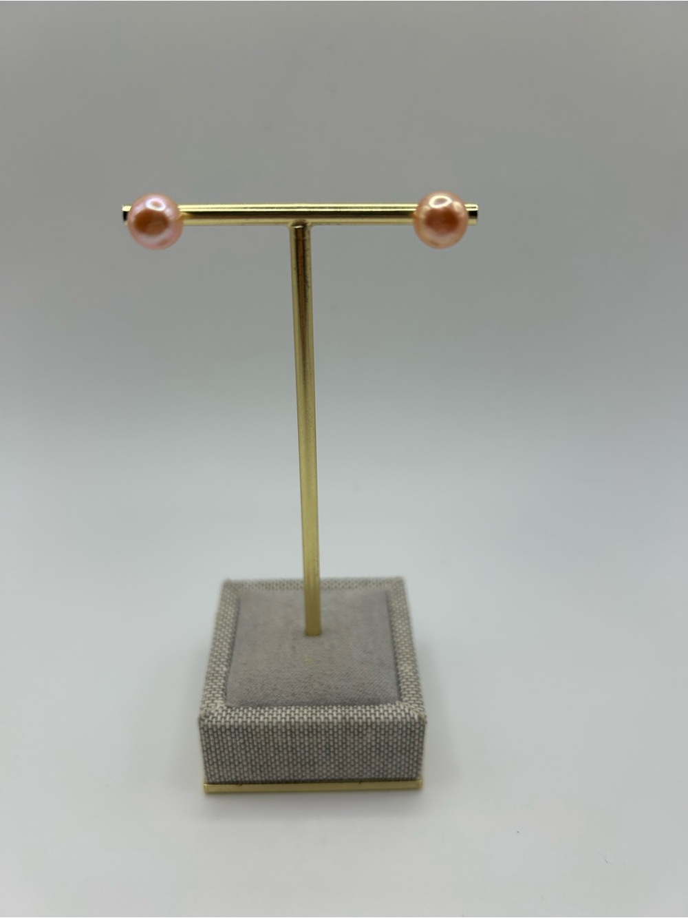 7mm peach pearl studs
